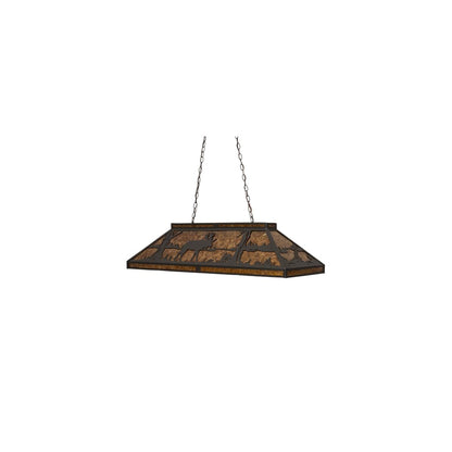 Moose and Black Bear 9 Light 18" Wide Linear Pendant