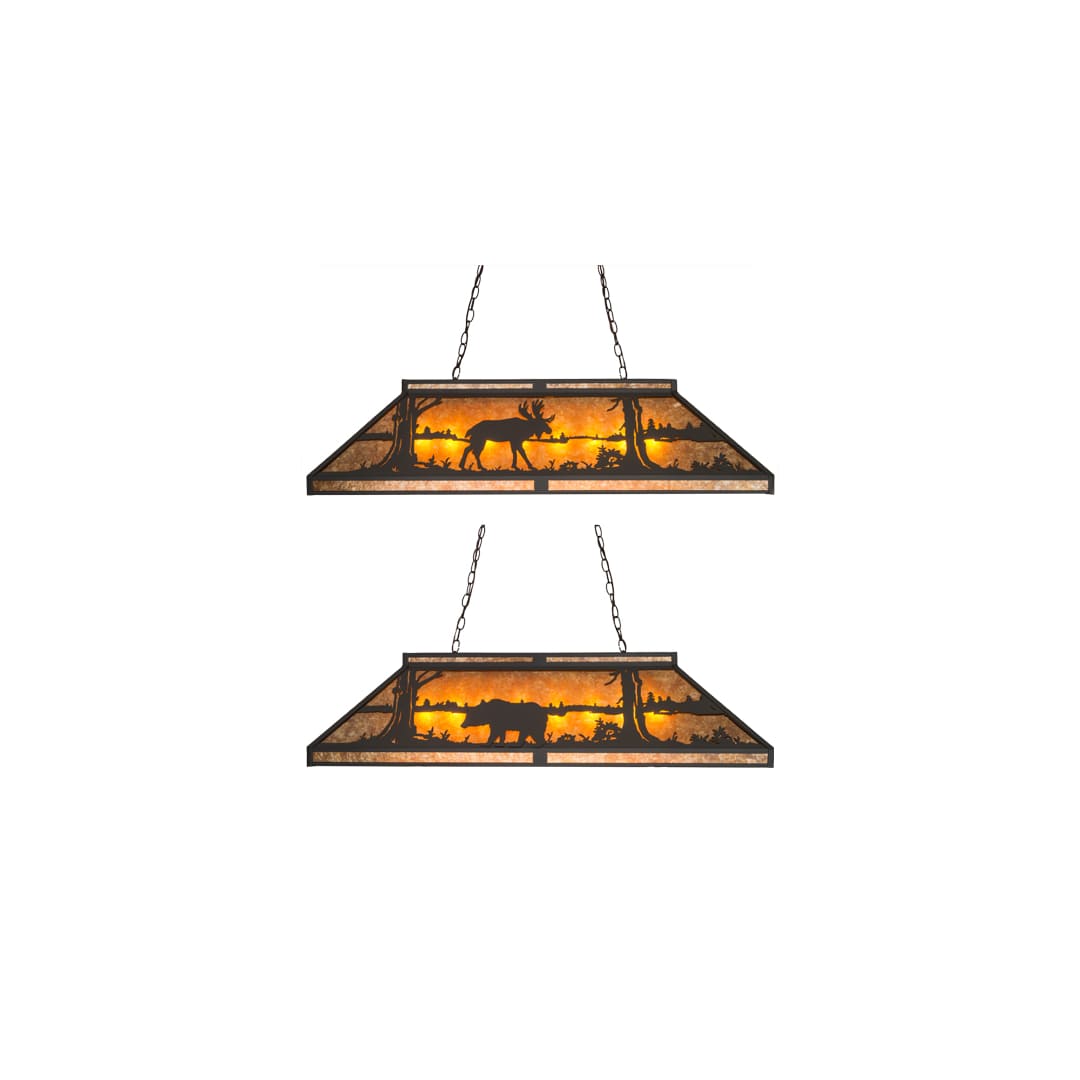 Moose and Black Bear 9 Light 18" Wide Linear Pendant