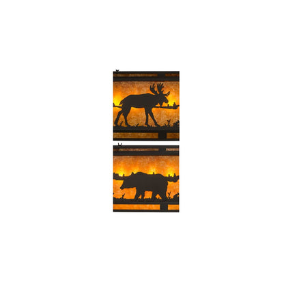 Moose and Black Bear 9 Light 18" Wide Linear Pendant
