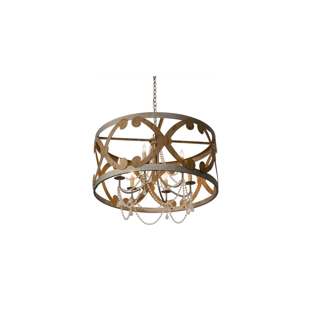 Pradelles 6 Light 36" Wide Beaded Drum Chandelier