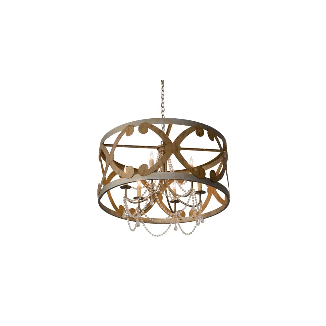 Pradelles 6 Light 36" Wide Beaded Drum Chandelier