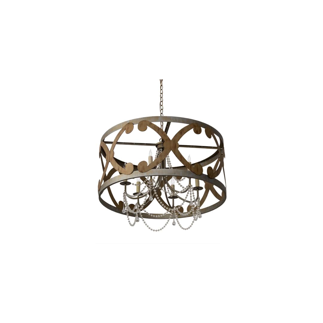 Pradelles 6 Light 36" Wide Beaded Drum Chandelier