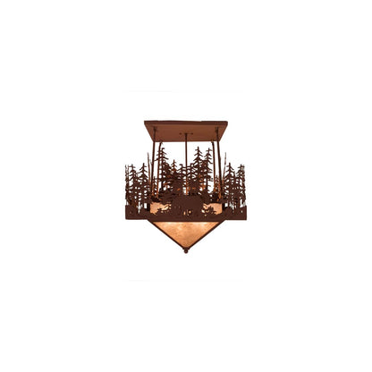 Wildlife at Pine Lake 4 Light 33" Wide Semi-Flush Ceiling Fixture