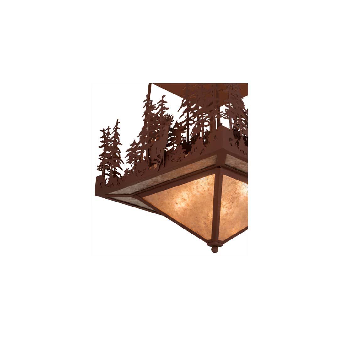 Wildlife at Pine Lake 4 Light 33" Wide Semi-Flush Ceiling Fixture