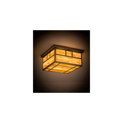 Hyde Park Double Bar Mission 4 Light 29" Wide Flush Mount Square Ceiling Fixture
