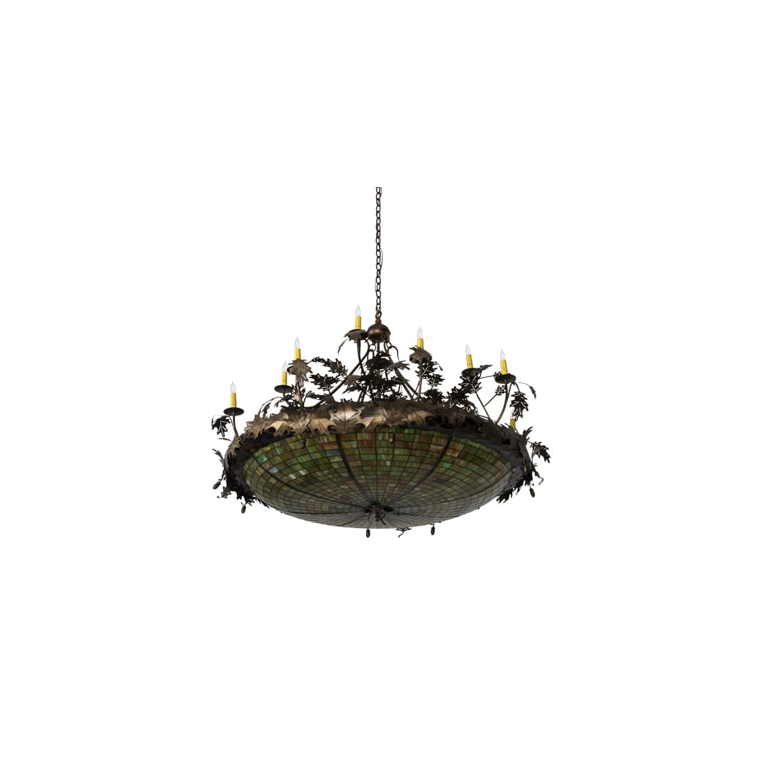 Greenbriar Oak 12 Light 55" Wide Taper Candle Pendant