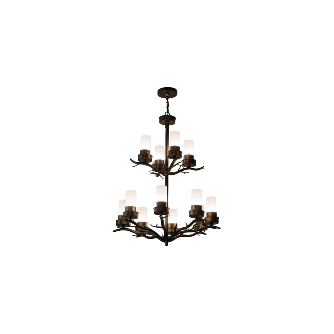 Winter Solstice 12 Light 30" Wide Pillar Candle Chandelier