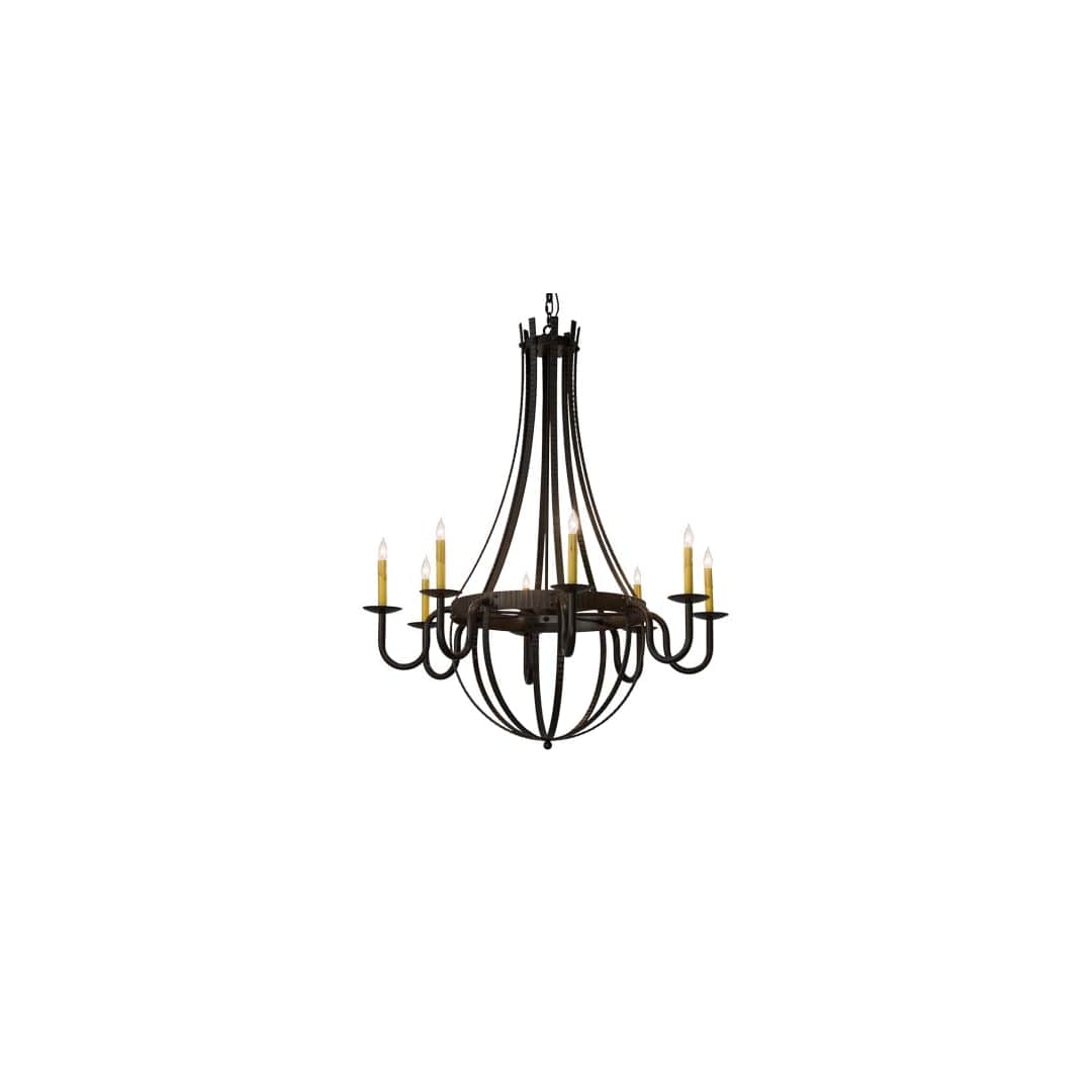 Barrel Stave Metallo 8 Light 42" Wide Taper Candle Style Chandelier