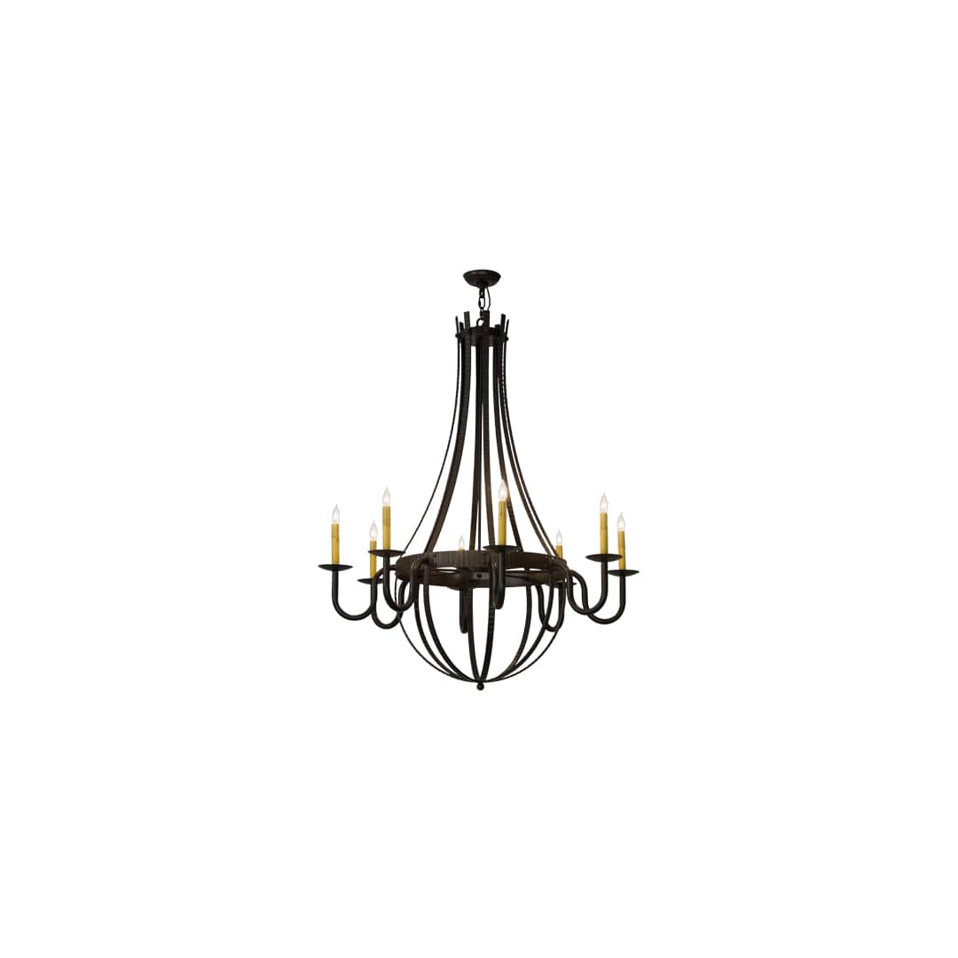 Barrel Stave Metallo 8 Light 42" Wide Taper Candle Style Chandelier