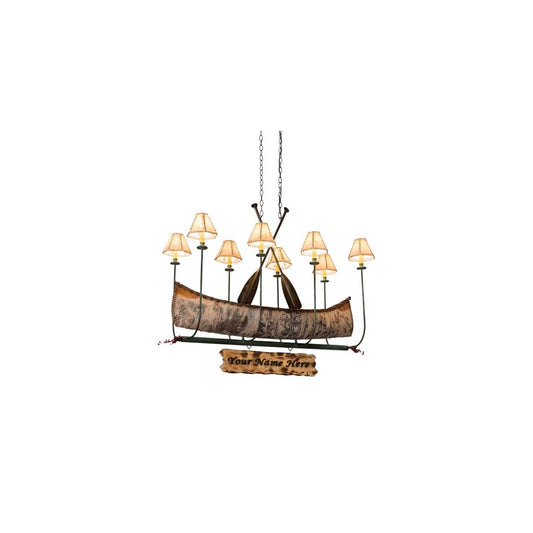 Personalized Canoe 8 Light 24" Wide Linear Chandelier