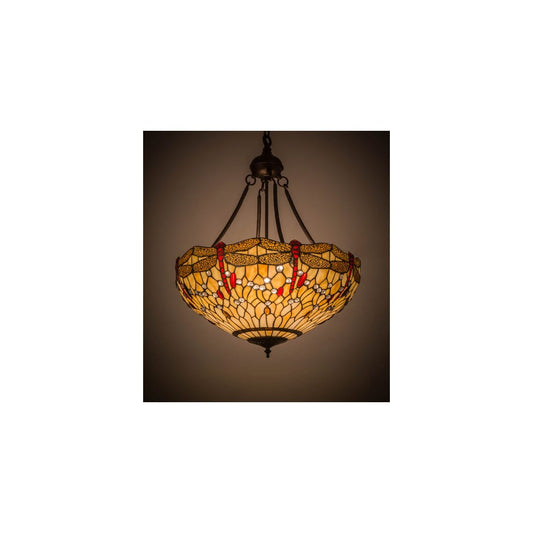 Tiffany Hanginghead Dragonfly 4 Light 22" Wide Pendant