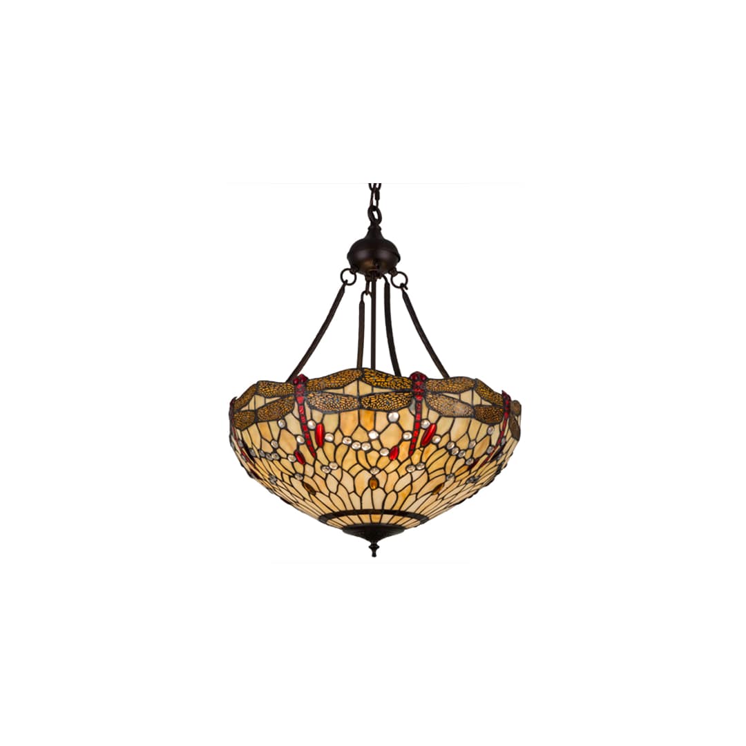 Tiffany Hanginghead Dragonfly 4 Light 22" Wide Pendant