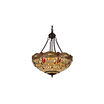 Tiffany Hanginghead Dragonfly 4 Light 22" Wide Pendant