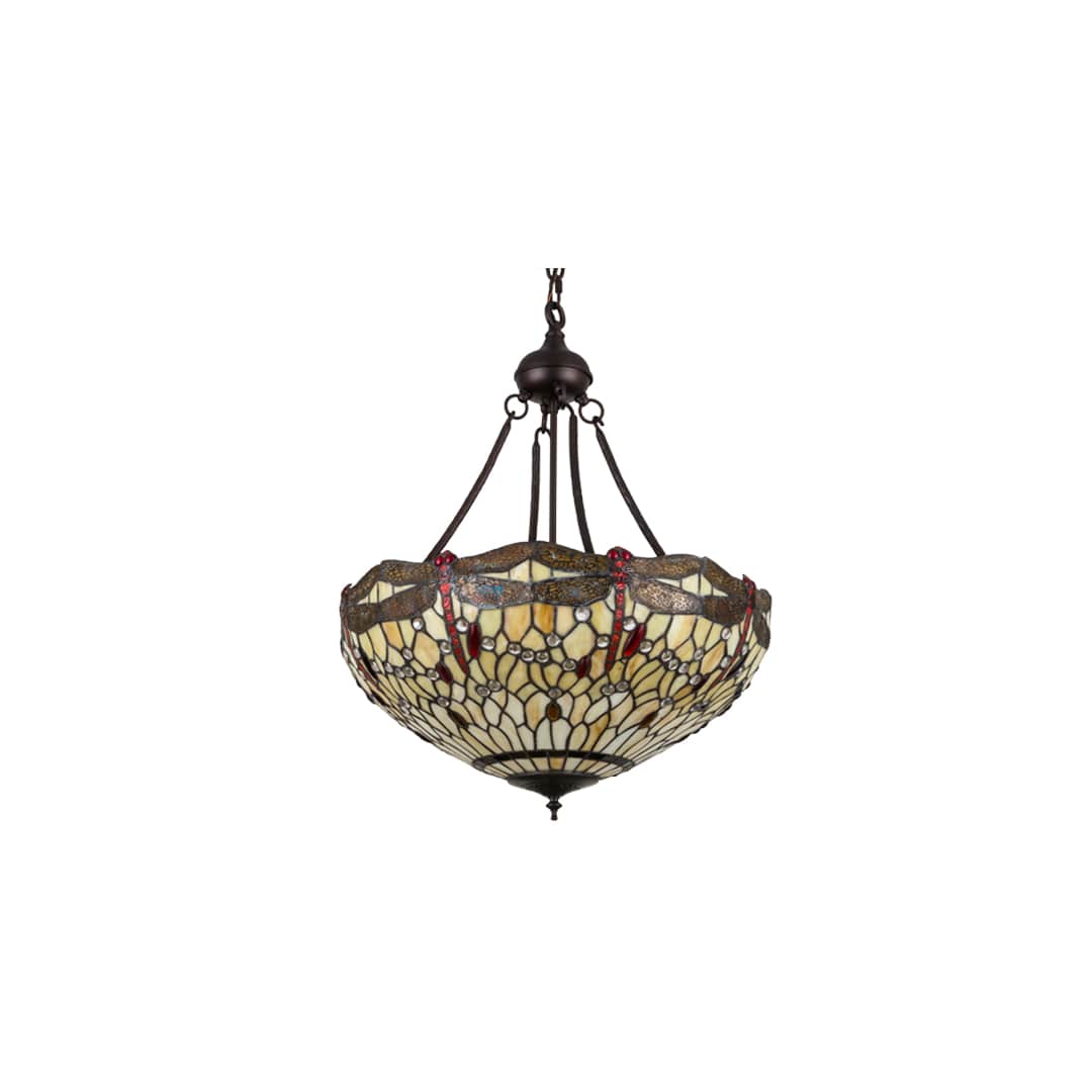Tiffany Hanginghead Dragonfly 4 Light 22" Wide Pendant