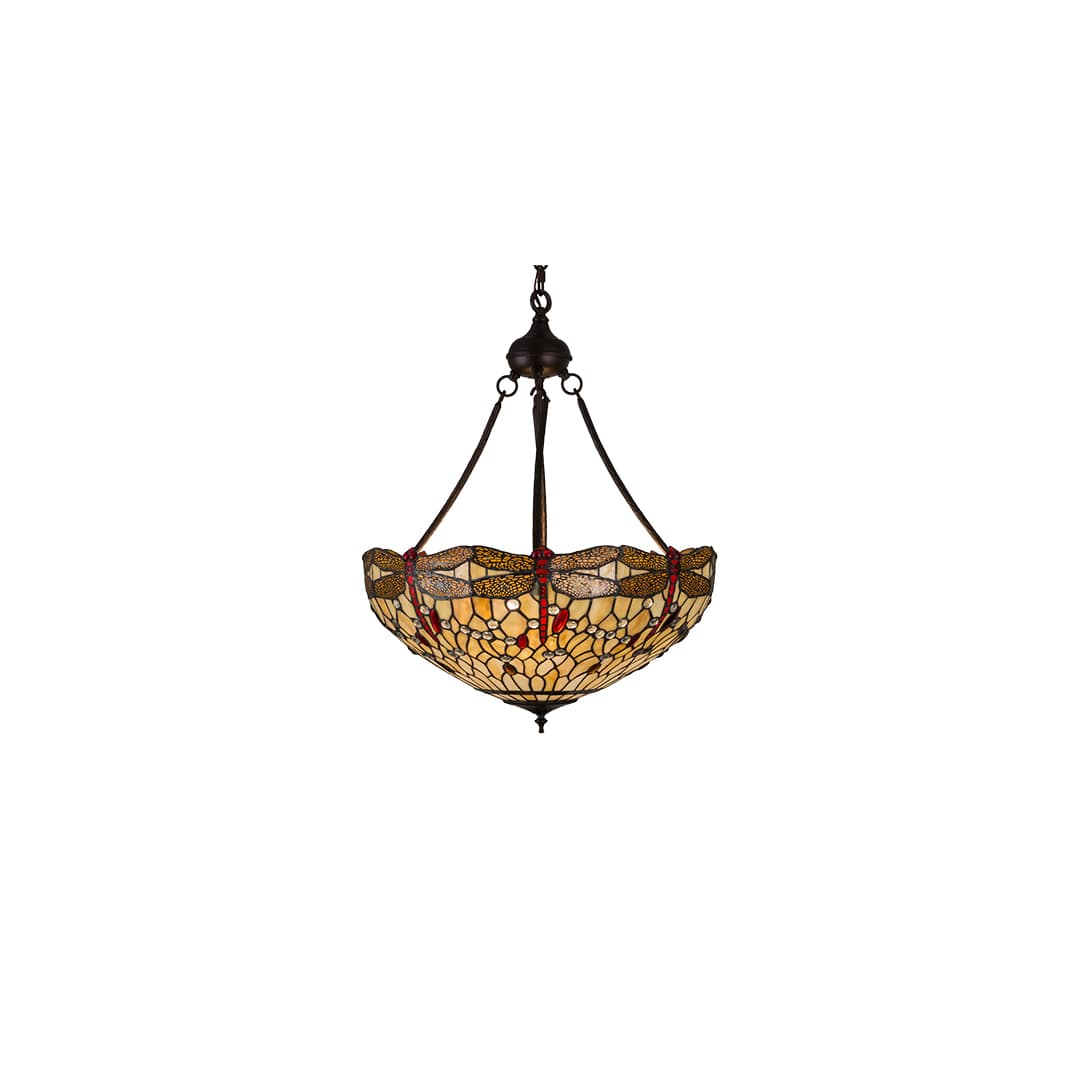 Tiffany Hanginghead Dragonfly 4 Light 22" Wide Pendant