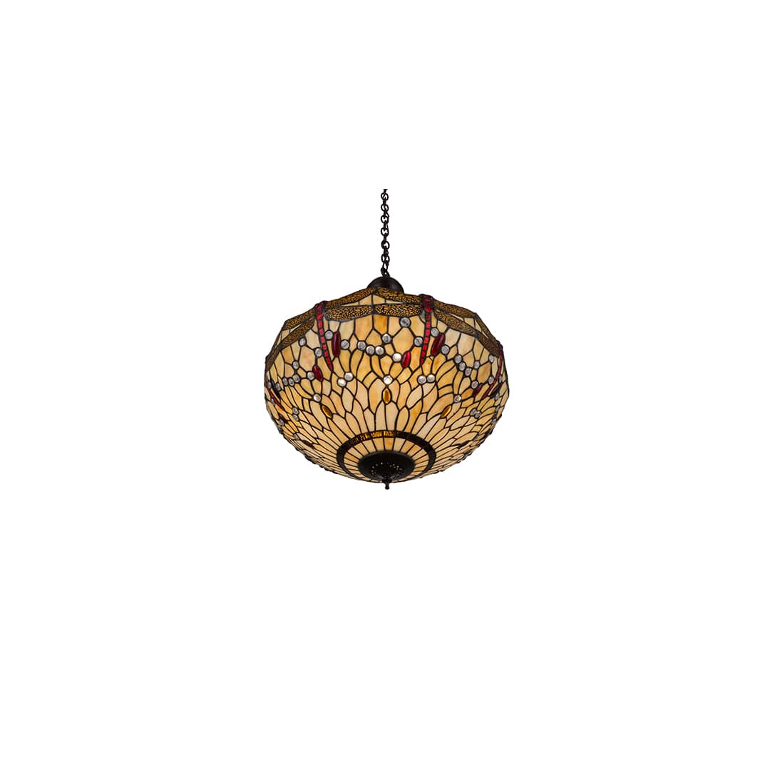Tiffany Hanginghead Dragonfly 4 Light 22" Wide Pendant