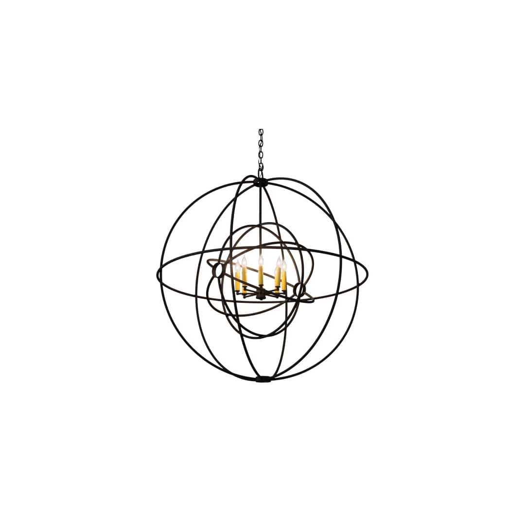 Atom Enerjisi 8 Light 43" Wide Taper Candle Globe Chandelier