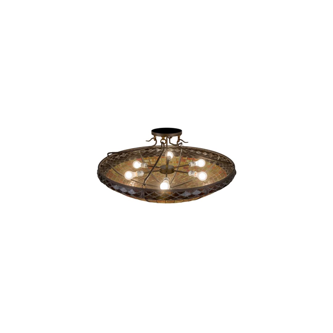 Acorn 6 Light 36" Wide Semi-Flush Bowl Ceiling Fixture