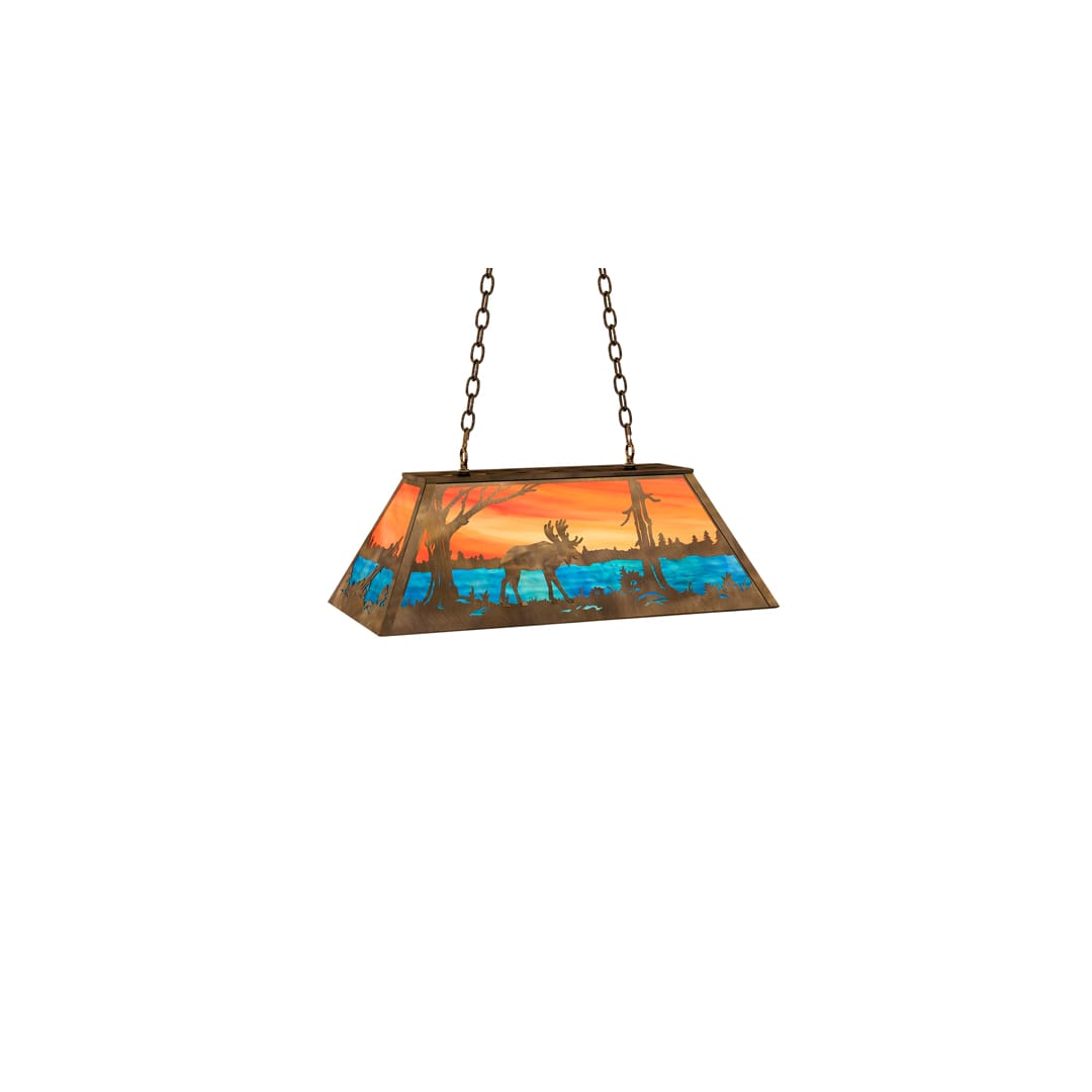 Moose at Lake 6 Light 17" Wide Linear Pendant
