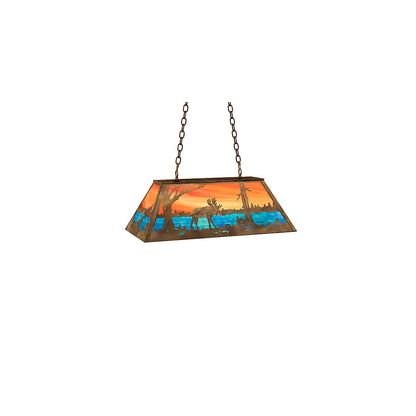 Moose at Lake 6 Light 17" Wide Linear Pendant