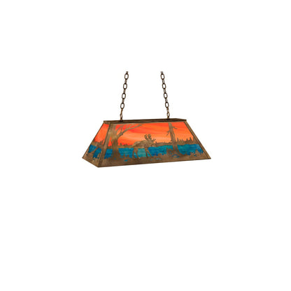 Moose at Lake 6 Light 17" Wide Linear Pendant