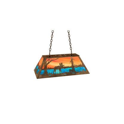 Moose at Lake 6 Light 17" Wide Linear Pendant