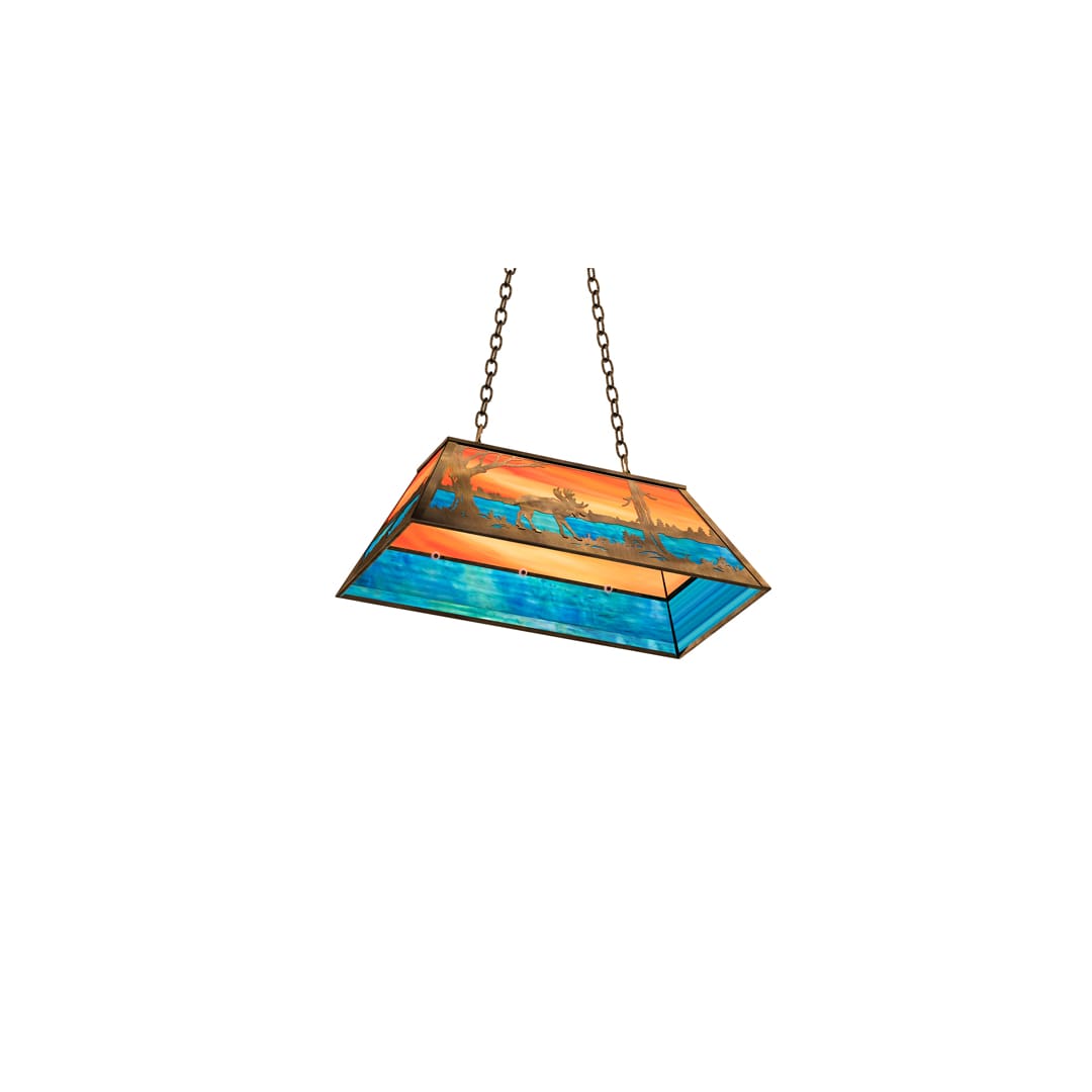 Moose at Lake 6 Light 17" Wide Linear Pendant