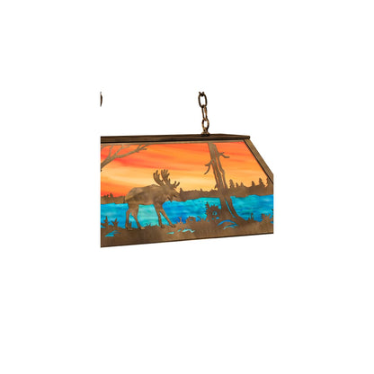 Moose at Lake 6 Light 17" Wide Linear Pendant