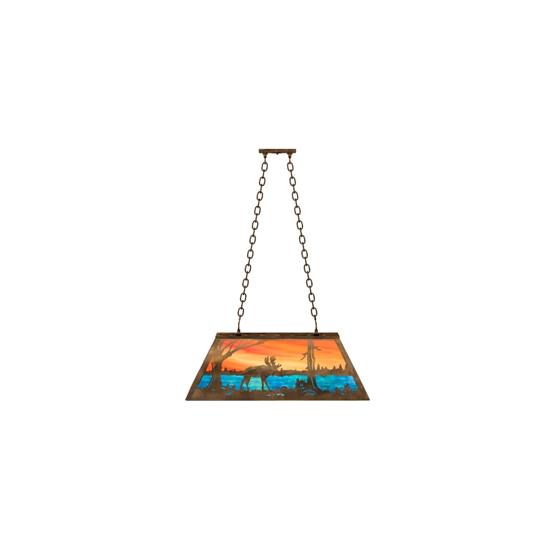 Moose at Lake 6 Light 17" Wide Linear Pendant