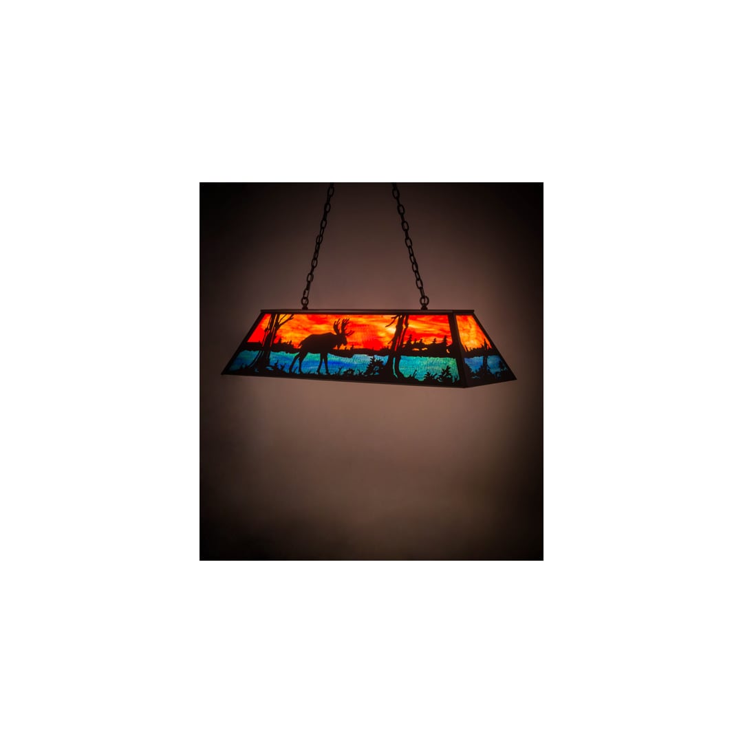 Moose at Lake 6 Light 17" Wide Linear Pendant