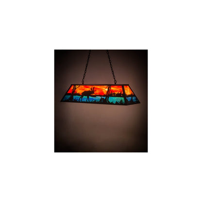 Moose at Lake 6 Light 17" Wide Linear Pendant