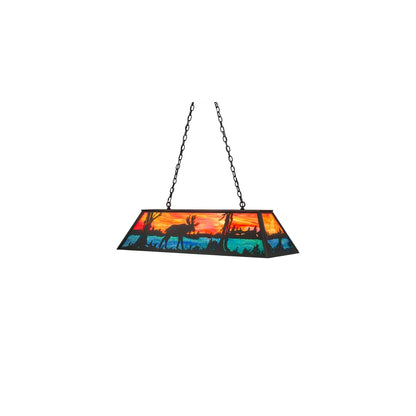Moose at Lake 6 Light 17" Wide Linear Pendant