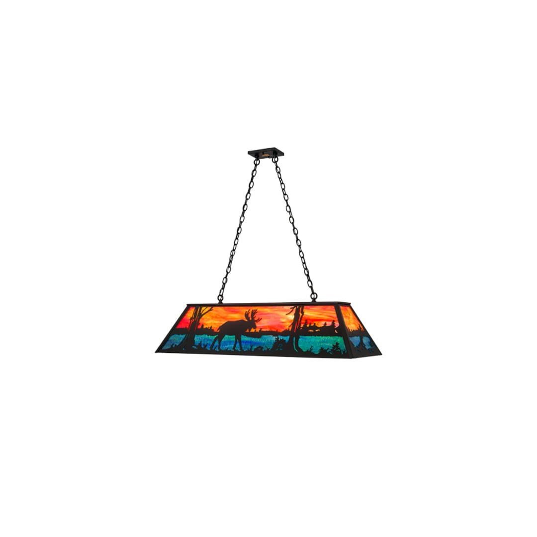 Moose at Lake 6 Light 17" Wide Linear Pendant
