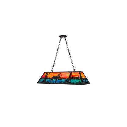 Moose at Lake 6 Light 17" Wide Linear Pendant