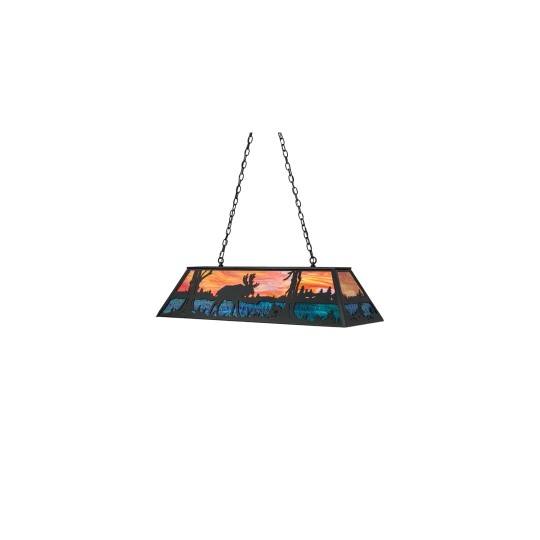 Moose at Lake 6 Light 17" Wide Linear Pendant