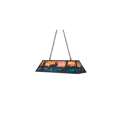 Moose at Lake 6 Light 17" Wide Linear Pendant