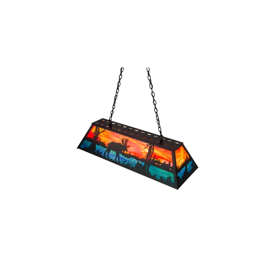 Moose at Lake 6 Light 17" Wide Linear Pendant