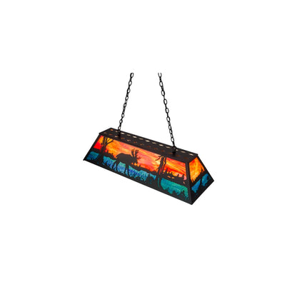 Moose at Lake 6 Light 17" Wide Linear Pendant