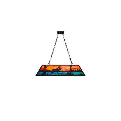 Moose at Lake 6 Light 17" Wide Linear Pendant