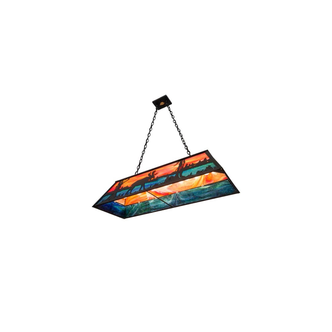 Moose at Lake 6 Light 17" Wide Linear Pendant