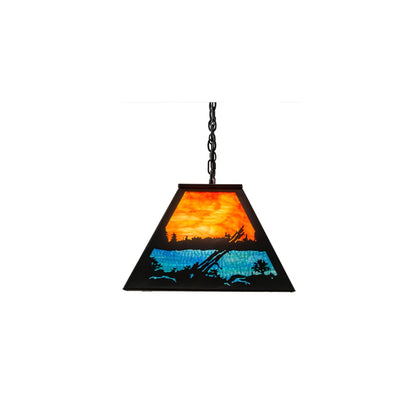 Moose at Lake 6 Light 17" Wide Linear Pendant