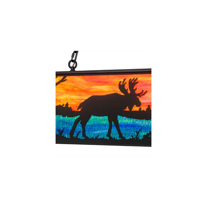 Moose at Lake 6 Light 17" Wide Linear Pendant