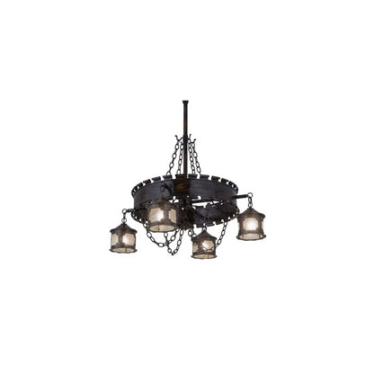 Antique Gothic 4 Light 40" Wide Chandelier