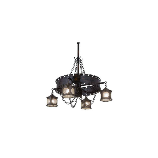 Antique Gothic 4 Light 40" Wide Chandelier