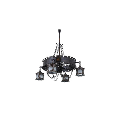 Antique Gothic 4 Light 40" Wide Chandelier