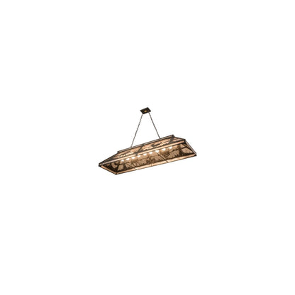 Elk and Deer at Lake 9 Light 18" Wide Linear Pendant