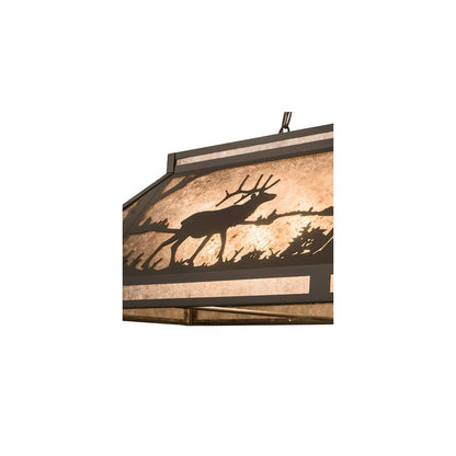 Elk and Deer at Lake 9 Light 18" Wide Linear Pendant