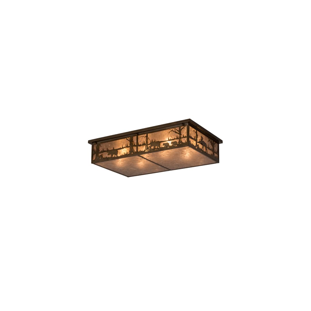 Bears and Moose at Lake 8 Light 35" Wide Flush Mount Ceiling Fixture