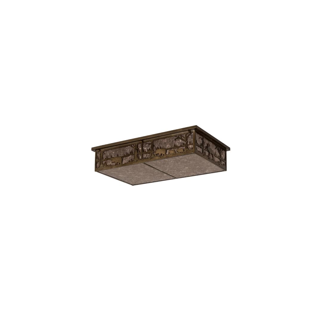 Bears and Moose at Lake 8 Light 35" Wide Flush Mount Ceiling Fixture