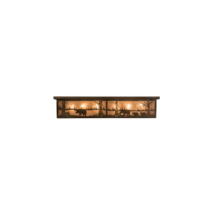 Bears and Moose at Lake 8 Light 35" Wide Flush Mount Ceiling Fixture